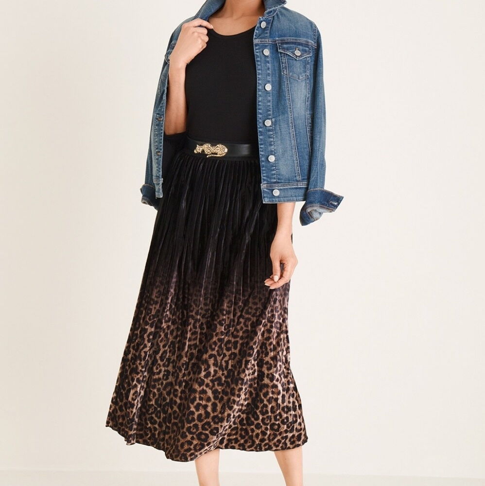 Chico's Size 2 Ombre Animal Print Skirt